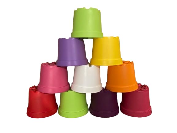 2 Litre Coloured Plant Pots/Flowerpots x10 — image 1