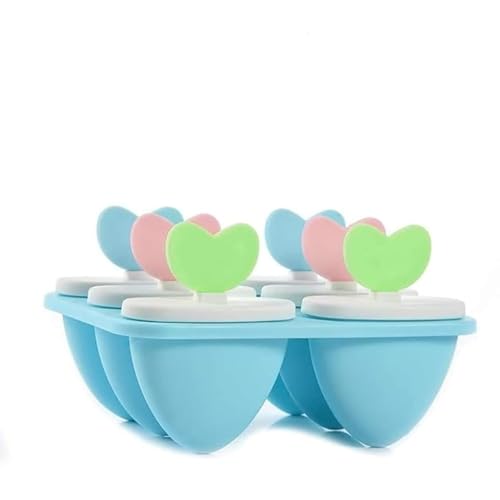 Image of GRANTH ENTERPRISE Ice Pop Makers Popsicle Ice Cream Moulds Tray Kulfi Candy Ice Lolly Mold for Children (Heart Candy) Plastic, 15 x 11 x 10 Centimeters