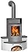 Produktbild Justus 4667 80 Kaminofen/Kaminbausatz Kaskade 2.0 Stahl Gussgrau/Keramik Namib/A+