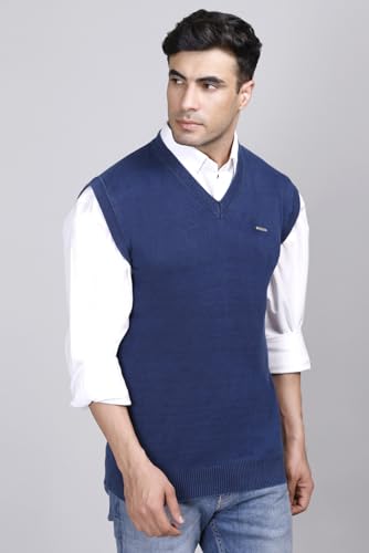 Image of V Neck Cotton Half Sweater for Man Winter Wear - Pullover Sweater for Men
