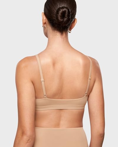 Image of INLYRIC Women's Inbarely Soft Plunge Bralette - Deep V Unlined Triangle No Padding No Underwire Sexy Comfort Sleep Bra
