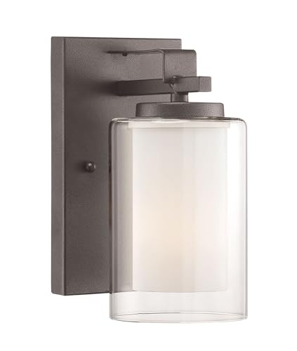 Image of Minka Lavery 6101-172 Parsons Studio Vanity Bath Light, 1-Light, 100 Total Watts, 4.5-in H x 8.75-in W, Smoked Iron