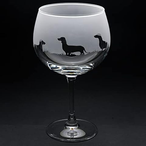 Hand Etched Dachshund Gin Cocktail Glass Cover