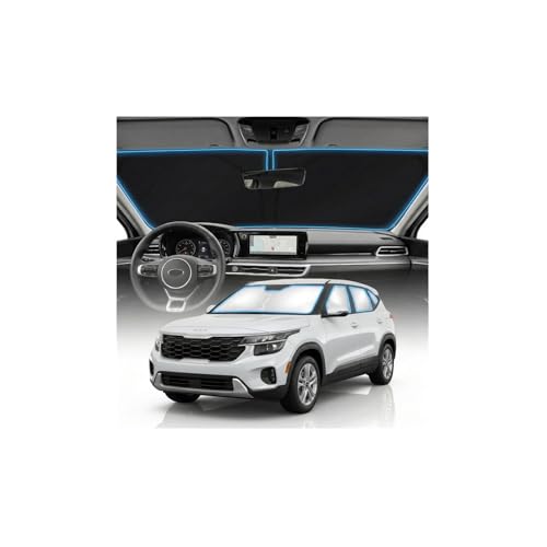 for KIA Seltos Sun Shade Windshield Cover - Custom Fit Seltos Accessories 2021-2024 2025 2026 Sunshade Foldable UV Protection & Heat Shield Sun Visor Accessories
