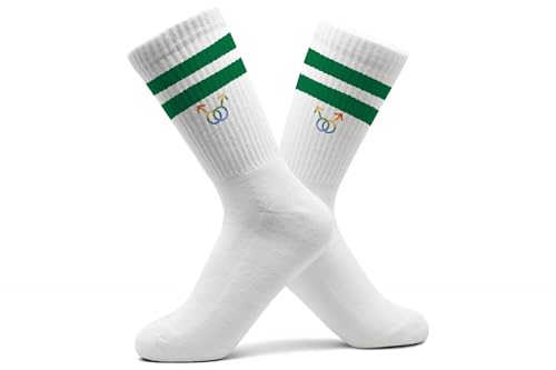 Pride Socken Men love Men Tennissocken Männer lieben Männer Tennissocken LGBTQ Accessoires CSD Outfit Regenbogen Outfit Gay Love I - 42-46 - Grün - socken￼ lgbt christopher street day socks