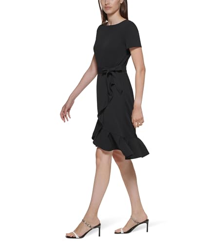 Calvin Klein Women's Ruffle Hem Belted Tier Dress2