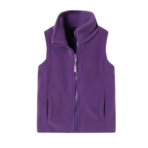 Image of LittleSpring Boys Girls Fleece Vest Sleeveless Jacket Full-Zip Fall Winter Warm Outerwear