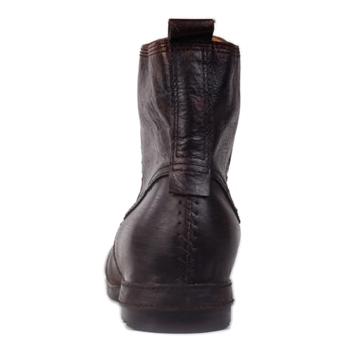 Image of OSSTONE Vintage Brown Moto Boots for Men Fashion lace-up Leather Retro Chukka Boots Casual Shoes OS-6015-6-Vintage-US-R