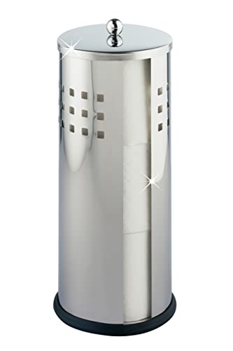 WENKO 16637100 Spare Toilet roll Holder Ancona Shiny, Metal Stainless Steel, 13 x 34 x 13 cm, Shiny