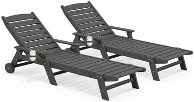 SERWALL Patio Chaise Lounge Chair Set of 2, 78
