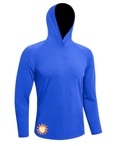 MEETWEE T-Shirt Homme Manches Longues Capuche UPF 50+ Protection UV – Haut Été Séchage Rapide Léger Respirant pour Pêche Randonnée Plage Mer