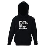 hochwertige Bedruckung JOllify ALTUSRIED Kinder Pullover Pulli Hoodie - Design: New York, London, Paris, Tokyo - Größe: 128-7-8 Jahre