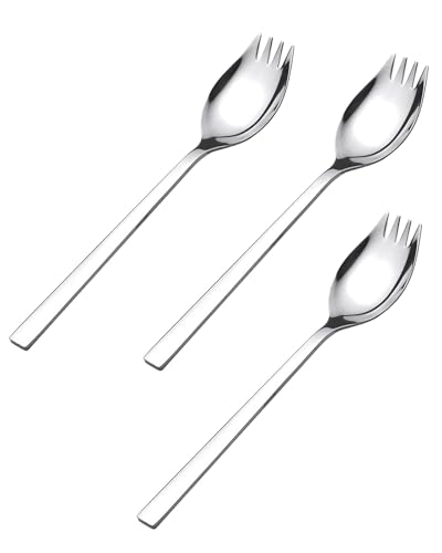 ZAMXHUG 4 pcs Fourchette à Salade en Acier Inoxydable avec Manche de 19 cm de Long et Fourchette à Buffet Robuste pour Desserts aux Fruits, Riz Frit, Pâtes