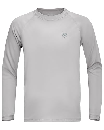 DRONIRING Boys UPF 50+ Swim Shirt Long Sleeve, 1 or 2 Pack Rash Guard Tops