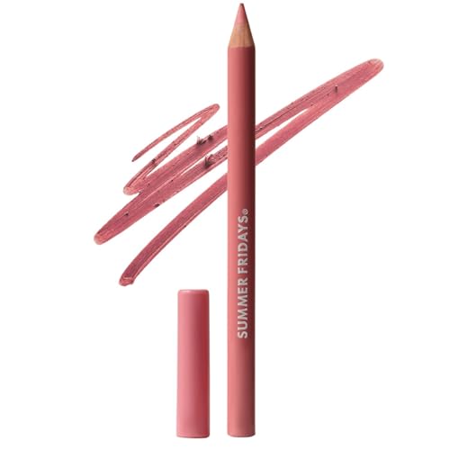 Summer Fridays SoftLine Lip Liner Pencil - Creamy, Long-Lasting Matte Lip Pencil for Sculpted Definition - Skin Care Infused Makeup with Hyaluronic Filling Spheres + Jojoba Oil - Rosé (1.02 g)