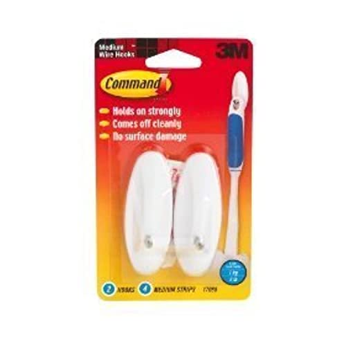 3m 17068 Wire Hooks With Strips (pack Of 4) by Command