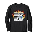 MTK016C MTV Music Television Chrome Logo with Flames Manche Longue