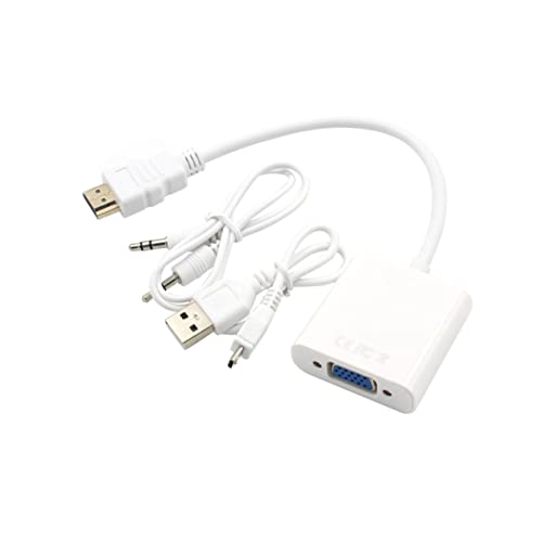 NUOBESTY Vga-Adapter Für Computer Laptop Tablet Mit Stromkabel Video Audio Übertragung Bis Auflösung Kompatibel Mit Vga-monitoren Plug-and-Play Keine Treiber Erforderlich