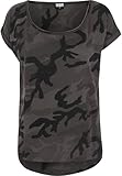 Urban Classics Camiseta de manga corta para mujer, diseño de camuflaje, Camiseta Mujer, Multicolor (Dark Camo 00784), L
