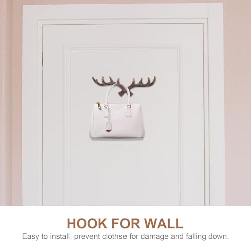 Perchero de pared vintage con cuernos decorativos para abrigos 4