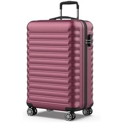 Maletas Medianas Baratas NUMADA - Maleta de Viaje Mediana 18Kg Upfly 24' ABS (63x39,5x26,8cm) con Cierre de Combinación y 4 Ruedas Dobles 360 | Resistente | Ligera | Interior Compartimentado | Burdeos