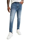 JEMLDL Men's Slim Fit Skinny Stretch Jeans Tapered Dress Casual Denim Pants with Pockets Fashion Streetwear Light Blue 36W x 30L