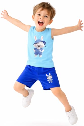 Image of TS LAVI TAVI Baby Cotton Clothing Set | Sleeveless T-Shirt & Shorts Combo | Summer Wear for Boys & Girls | Soft Breathable Fabric | Multicolor Pack of 3