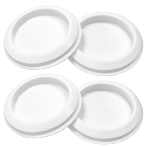 Image of 4 Pcs 45 mm Silicone Rubber Plugs Snap in Locking Hole Plugs for 45 mm (1-3 /4 inch) Round Holes, Flush Type Rubber Stoppers, Flexible Tube Pipe End Caps Covers, Waterproof Sealing Plugs, White