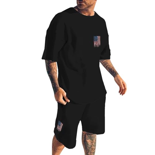 Completo Sportivo Uomo Leggero Completo Estivi Cotone Complete Due Pezzi Maglietta E Pantaloncini Moda Tuta Running Sportiva Curvy Offerta Completino Casa Completini Ginnastica Jogging Corsa