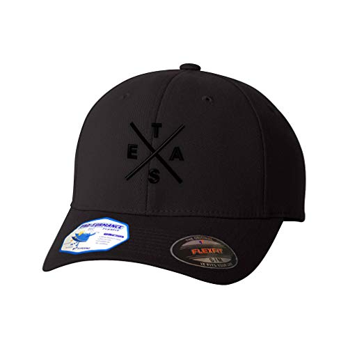 Flexfit Hats for Men & Women Texas Logo Embroidery Polyester Dad Hat Baseball Cap Black Design Only Large XLarge