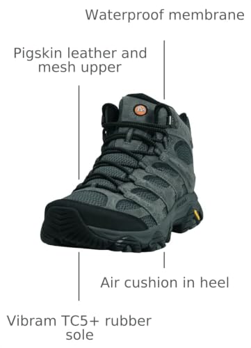 Image of Merrell Men's Moab 3 Mid Waterproof Hiking Boots