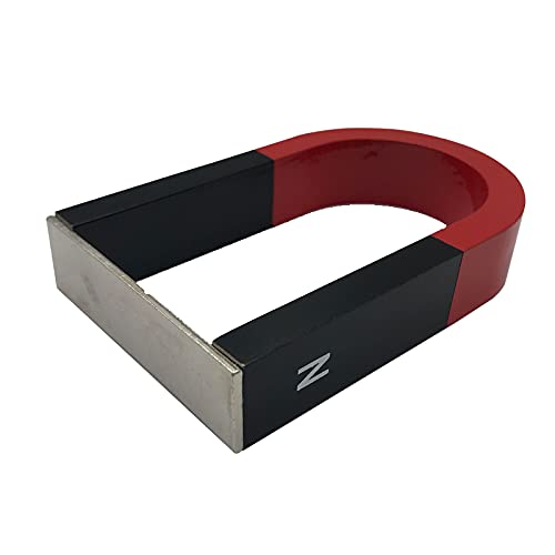 AOMAGÂ® 4.14" U-Shaped Alnico Horseshoe Magnet w/Red & Black with Poles Painted, Magnet Kit for Education Science Experiment Horseshoe & Magnets Powerful