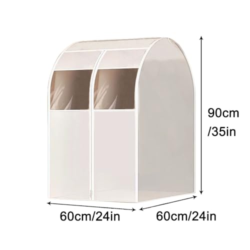 Clothes Rack Cover Translucent Frosted Costume Bag with Zipper Hanging Garment Bag for Hanging Dress, Coat, Shirt, Suit(90x60x60cm/35x24x24in)2