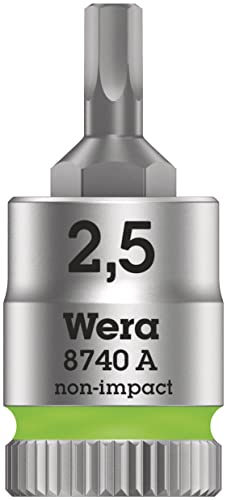 Wera, 8740 A Zyklop Bussole A Inserto Con Attacco Da 1/4" Con Ritegno Vite, 2,5 X 28 Mm