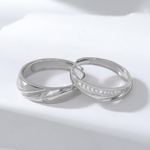 Promise Rings for Couples Engagement Wedding Band Mobius Sterling Silver Matching Couple Ring Jewelry3