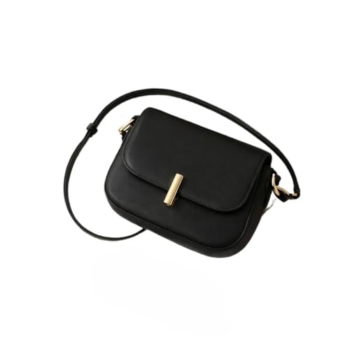 Bolsa Feminina de Ombro Compacta Casual com Alça Longa para Passeios e Uso Diário(Preto)