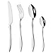 SHALOLY Bestecksets Goldbesteck Westliches Besteckset Spiegel Luxus Messer Gabel Teelöffel Geschirr 18/10 Edelstahl Geschirr Besteckset (Color : Silver, Size : 2Set) (Silver 1Set)