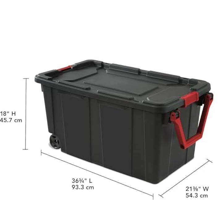 Storage Bins 40 Gallon Heavy-Duty Plastic Storage Bins, 2 Pack Container Totes with Durable Lid and Secure Latching Buckles, Stackable, Tough Storage Containers for Garage and Metal Rack Organizing