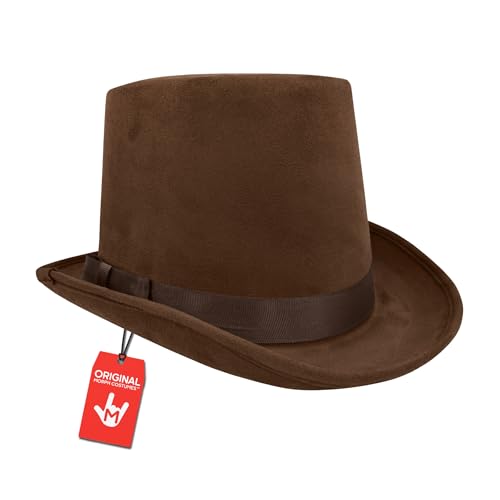 Nicky Bigs Novelties Brown Top Hats For Men Magician Hat Victorian Hat Steampunk TopHat Costume Hats For Adults