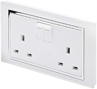 Retrotouch 00164 Stunning Innovative Designer Range 13A Double Plug Socket with Switch, White