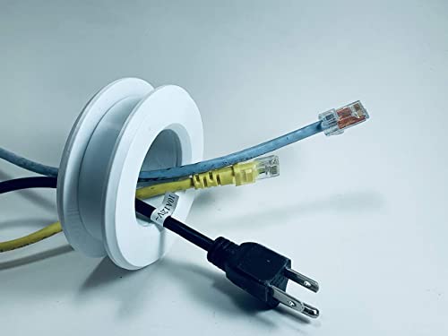 Wall Eye Cable Pass Through Wall Port 2 inch ID Wall Eye Cable Pass Through Port - 3/4 inch - 1 inch Thickness Range (White)