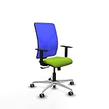 Piqueras y Crespo - Silla Ergonomica Calidad Precio Motilla con Brazos 1D, Apoyo Lumbar Regulable en Altura. Equipado con Sincro 3 Posiciones y Espuma de Corte. Azul/Pistacho