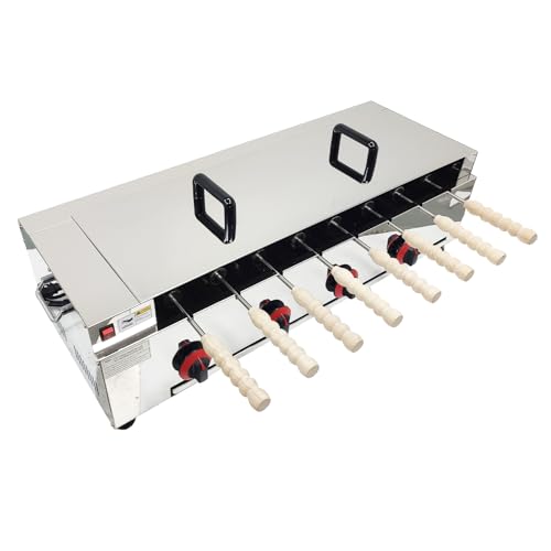 Banfluxion Commercial 220V Chimney Cake Maker Machine (50W) with 8 Rollers | LPG Oven for Chimney Cake Rolls & Cones | Restaurant & Home Use