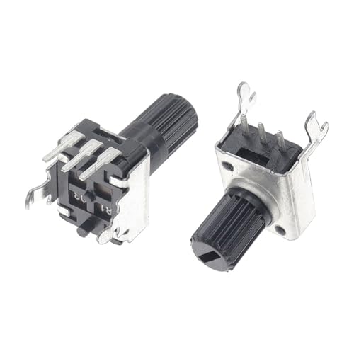 Potenciómetro RV09 horizontal con eje de 15mm y resistencia variable kit de 10 unidades 6