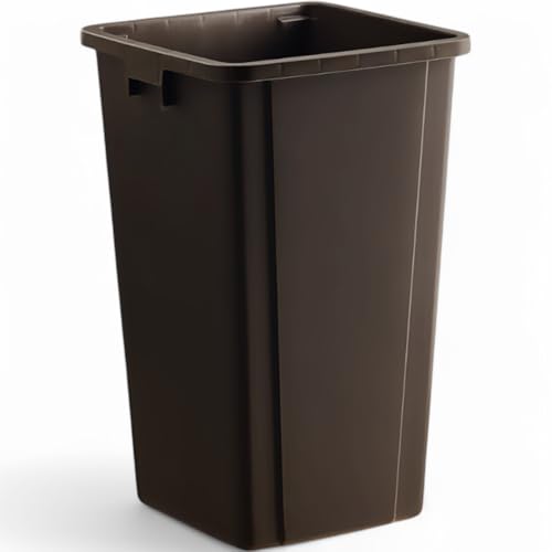 Image of 25 Gallon Brown Square Trash Can, Plastic, Commercial Use