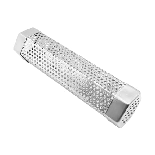 ZONADAH Tubo de incienso de acero inoxidable de 20,32 cm para barbacoas, caja de incienso para virutas de madera, tubo de incienso para barbacoa de gas y carbón, accesorios de cocina para exteriores