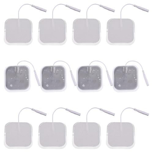 TEHAUX Parches Electrodo 5X5 CM Compresas Tela No Tejida y Fibra de Agua 20 Unidades 20 Orificios para Fisioterapia y Uso Embarazo Respaldo y Cuello