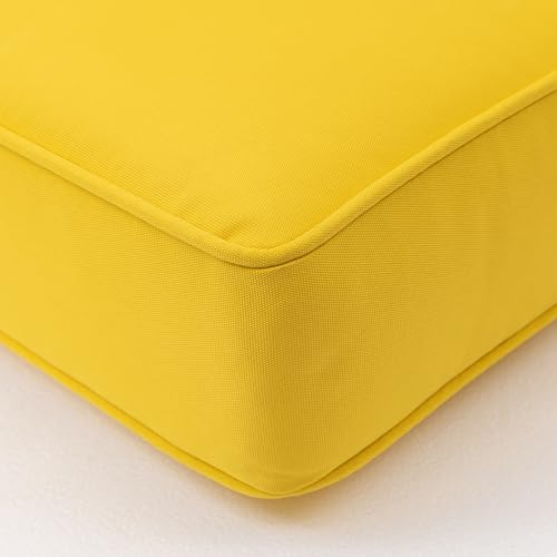 Image of QILLOWAY Outdoor Deep Seating Cushion Set for Patio Chair Furniture 24 x 24(Yellow),2pieces