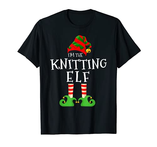 I'm The Knitting Elf Divertente Corrispondenza Natale Pigiama Costume Maglietta