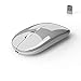 Produktbild Lacerto® | Kabellose wiederaufladbare Maus, 2.4G Wireless + Bluetooth 5.0 | für Computer, Tablet, Laptop, Smartphone | Stabile Verbindung, leises Klicken, 800/1200/1600 DPI | Farbe: Silber
